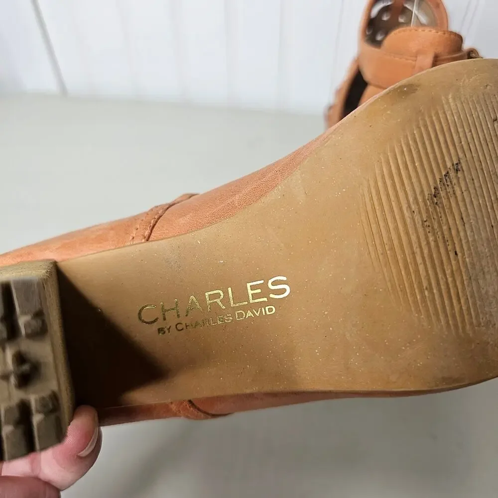 Charles by Charles David Women's Strappy Chunky Leather Sandals Size 8.5 Boho